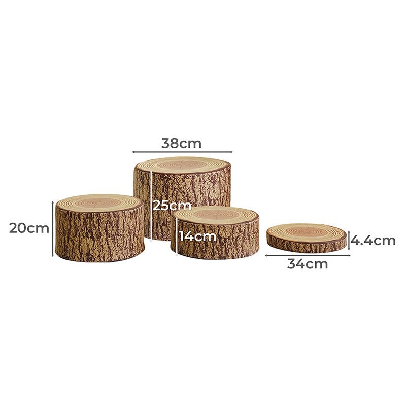 4 Piece Jooyes Kids' Tree Stump Stool Set