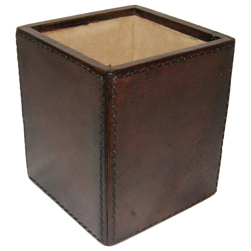 Dark Leather Pen Holder