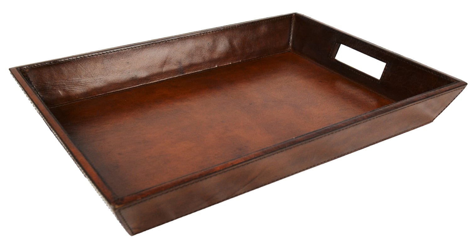 Tan Leather Tray
