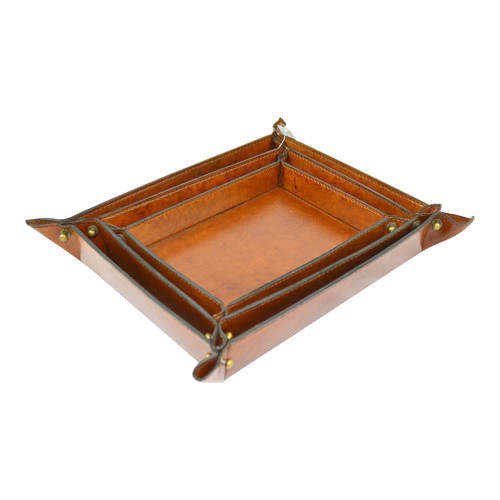 Genuine Leather Rectangular Coin Trays