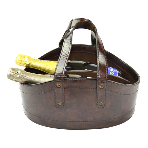 Genuine Leather Wine Basket