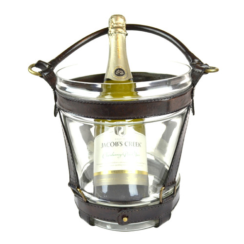 Genuine Leather Wine Chiller Glass Temple & ster