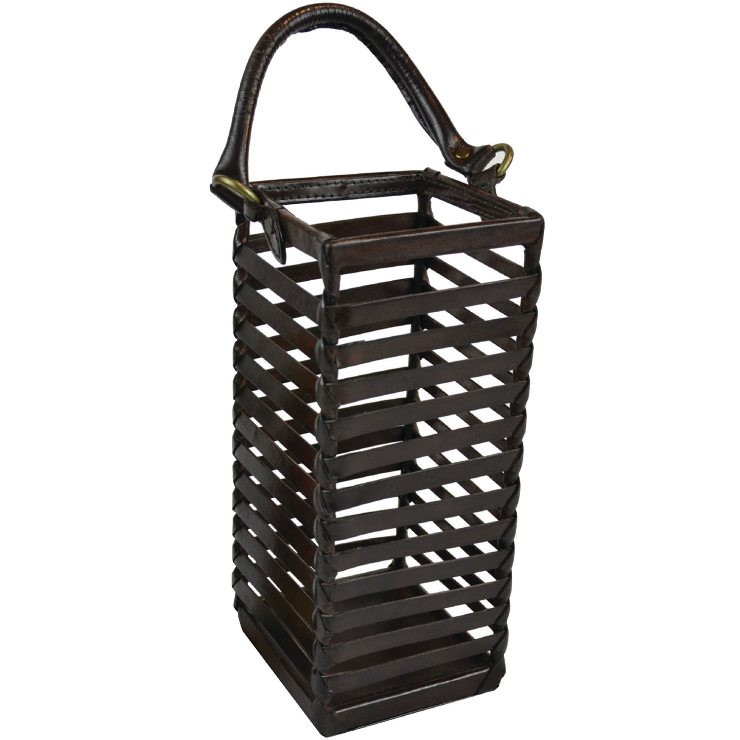Caged Leather Single Bottle Wine Holder