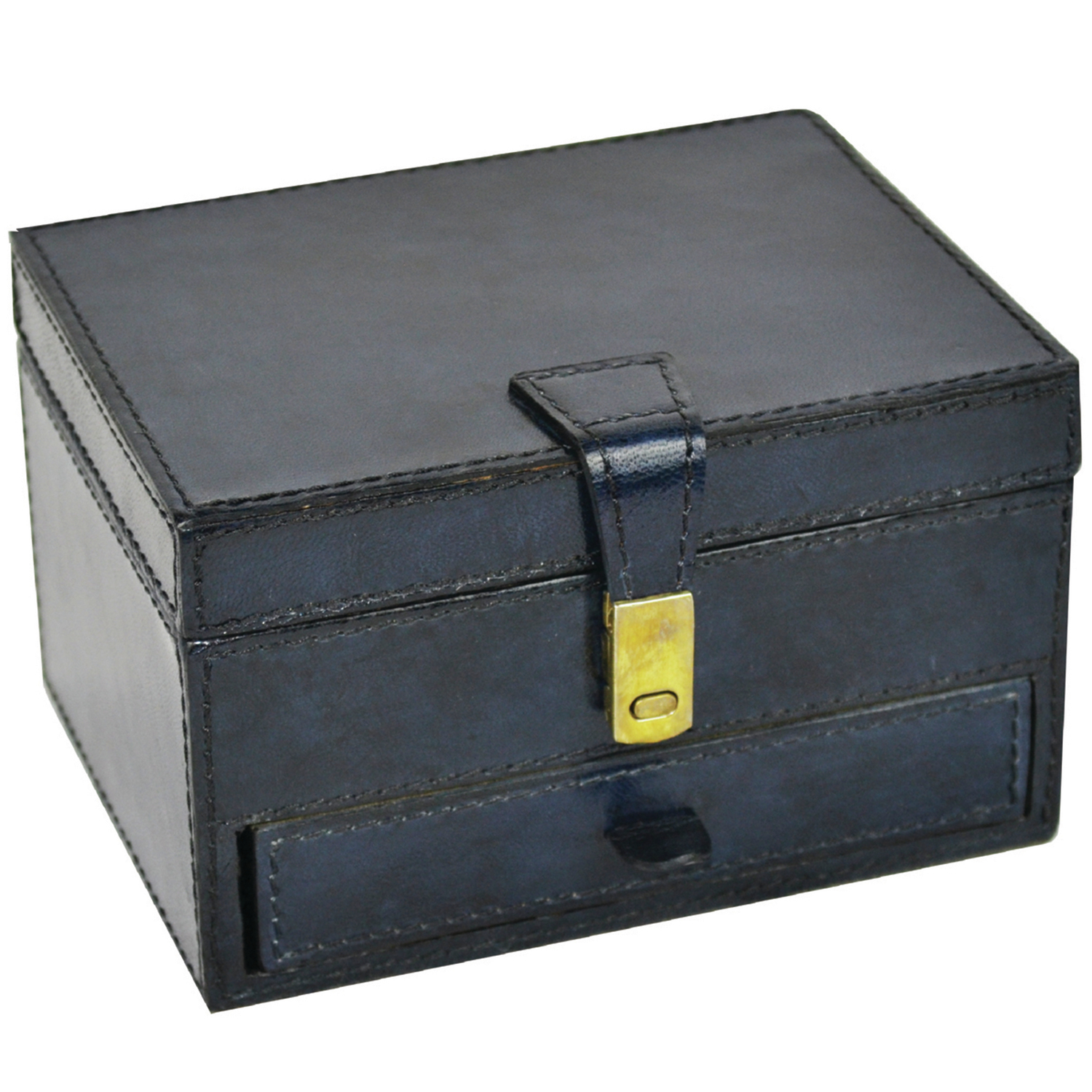 Blue Leather Jewellery Box