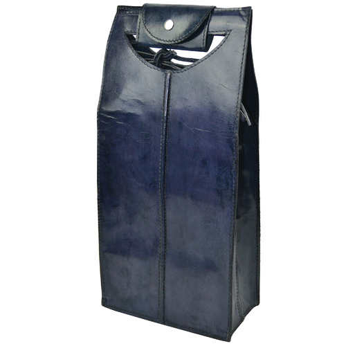 Blue Novellino Double Leather Wine Carrier