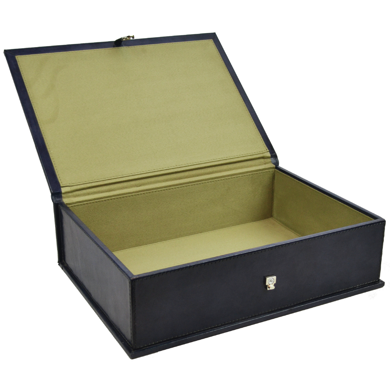 Blue Pancho Leather Document Box