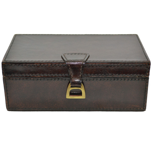Medium Leather Box with Stirrup