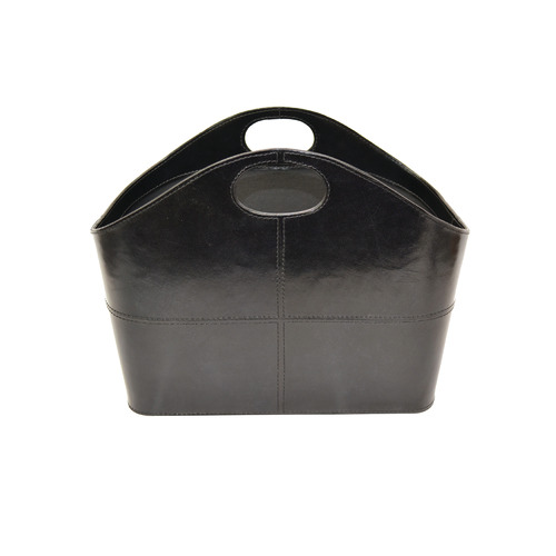 Leather Magazine Basket