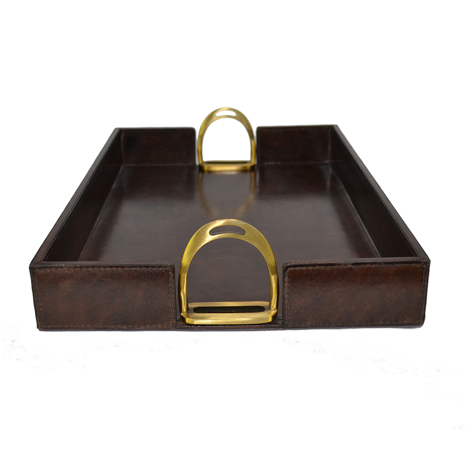 Buffalo Leather Tray with Stirrup