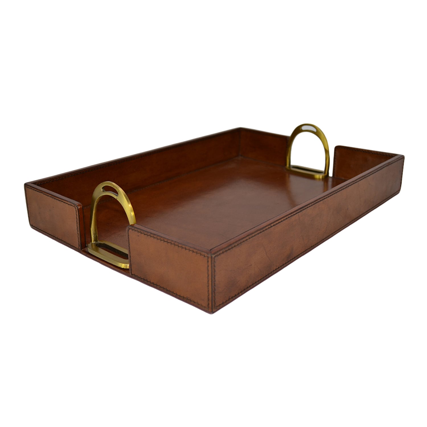 Buffalo Leather Tray with Stirrup