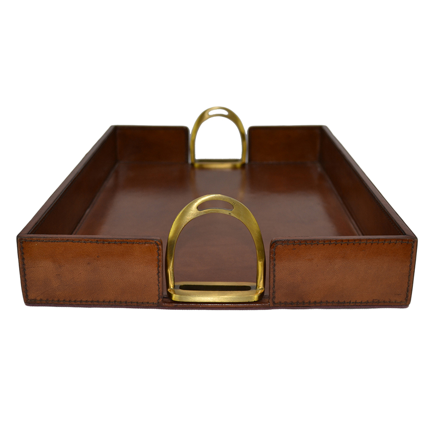 Buffalo Leather Tray with Stirrup
