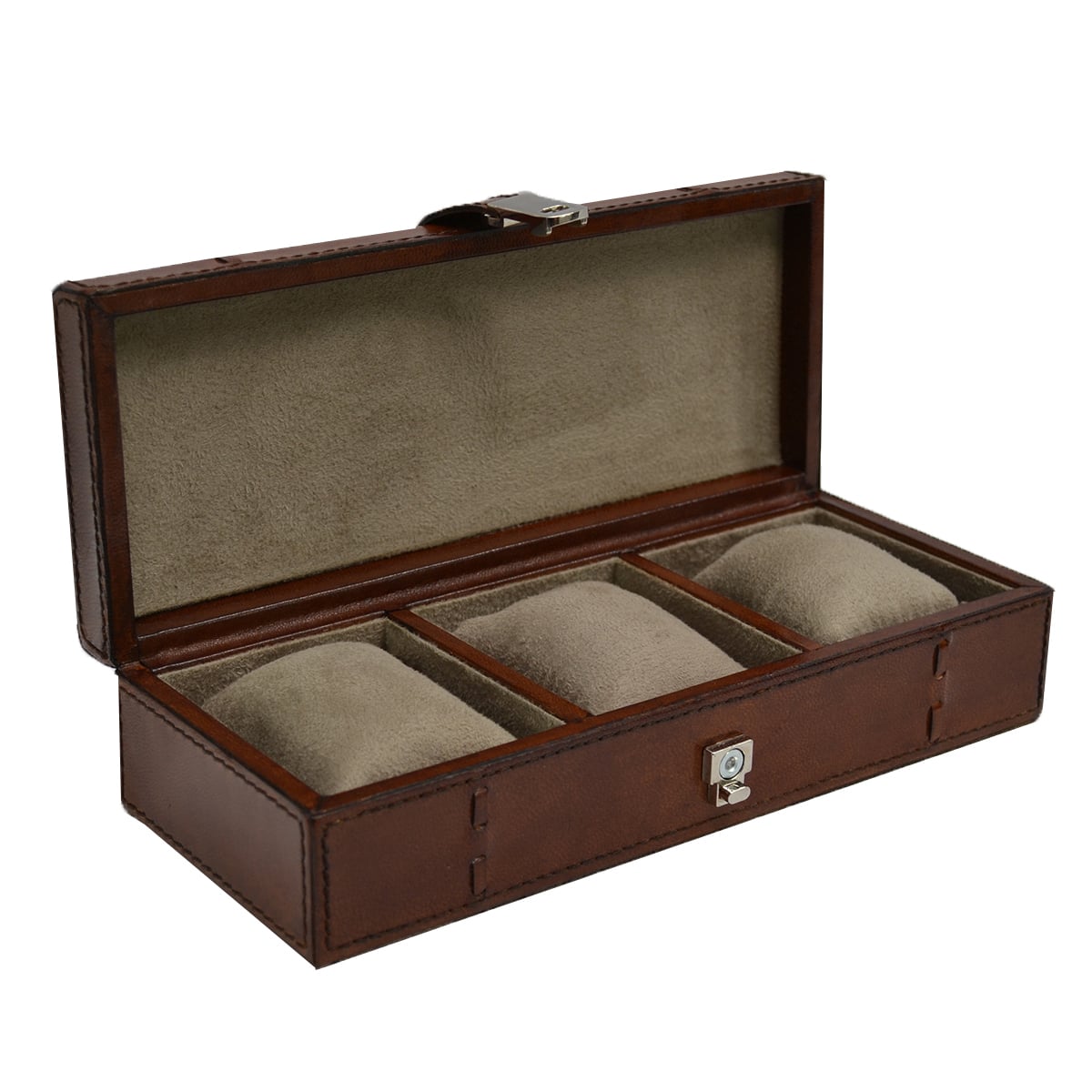 Tan Leather 3 Watch Box