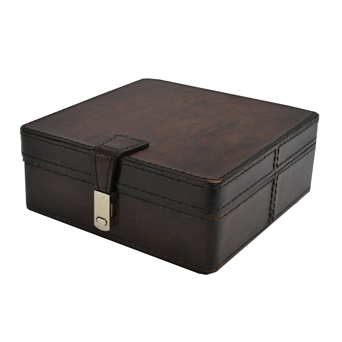 Dark Leather Square Box