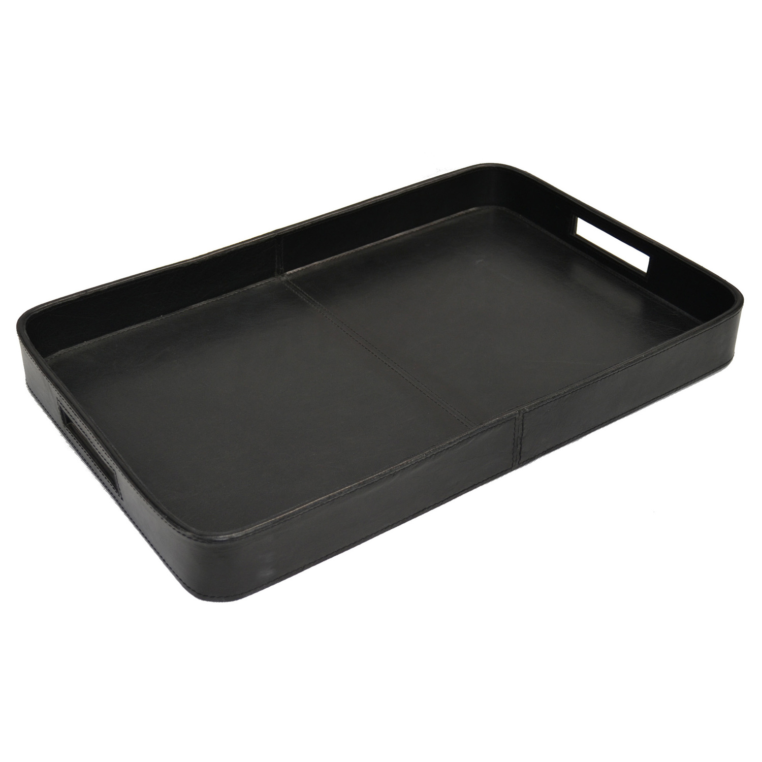 Black 57cm Buffalo Leather Tray