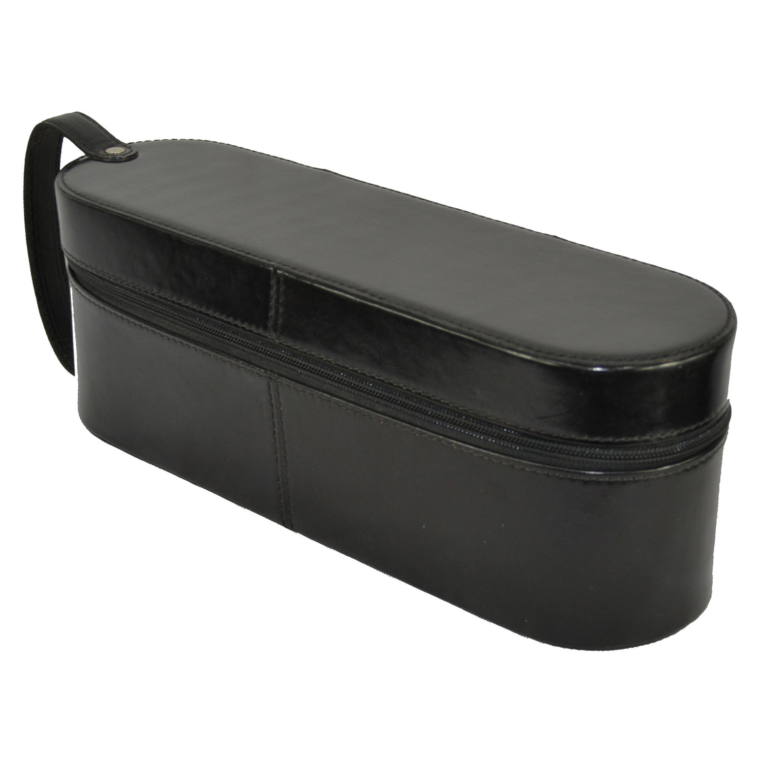 Black 38cm Cow Leather Wine Holder
