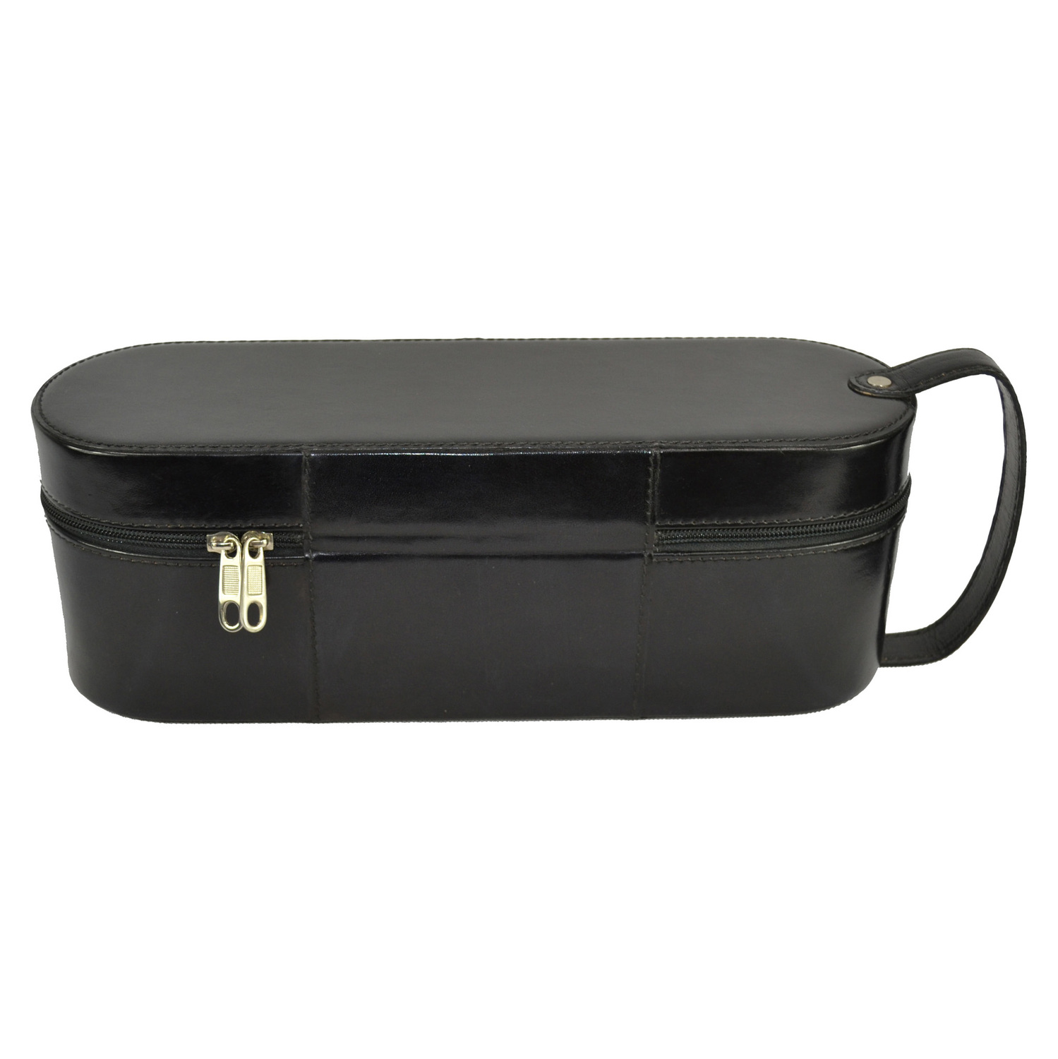 Black 38cm Cow Leather Wine Holder