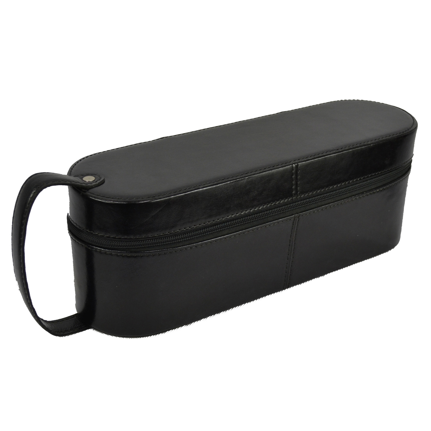 Black 38cm Cow Leather Wine Holder