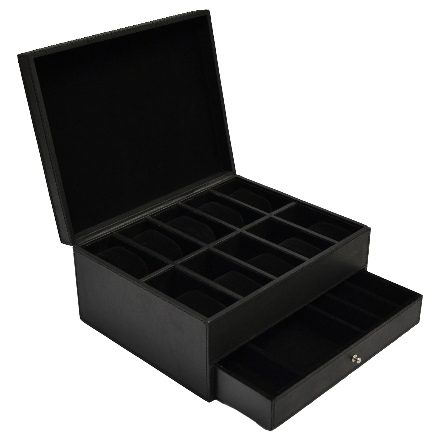 Black Buffalo Leather 10 Watch Holder