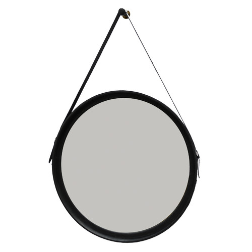 Kundra Large Sheena Round Buffalo Leather Wall Mirror 