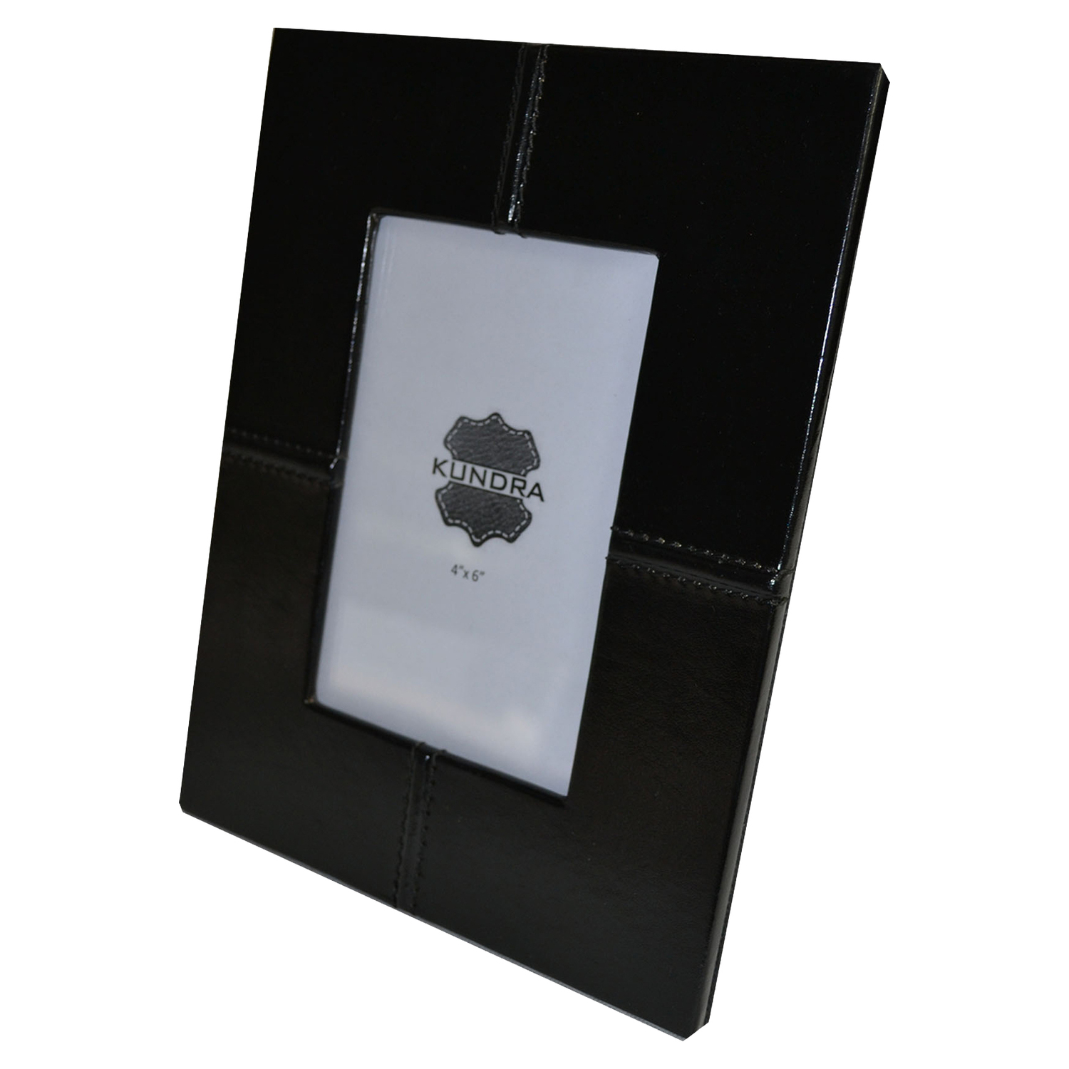 Black 4 x 6" Leather Thread Photo Frame