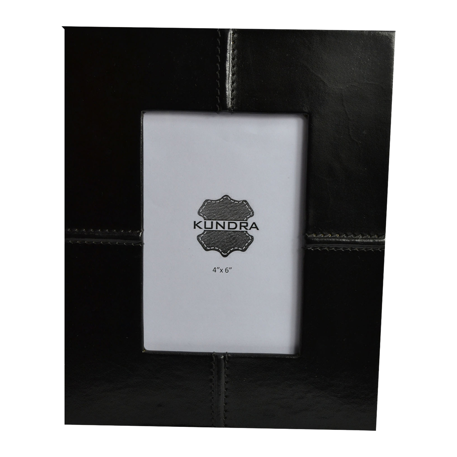 Black 4 x 6" Leather Thread Photo Frame