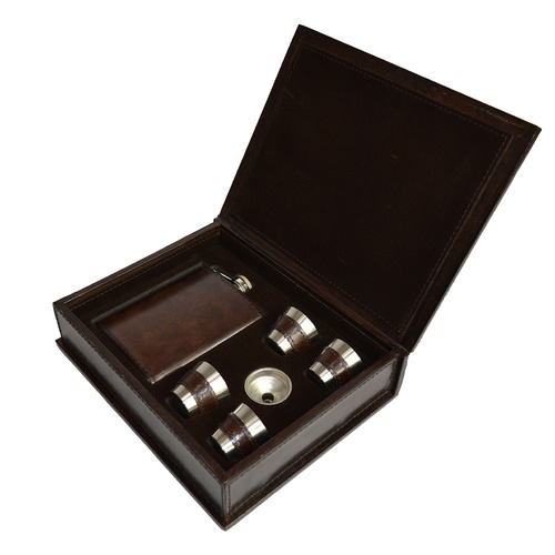 Large Leather Hip Flask