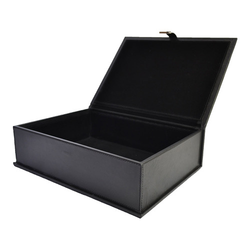 Black Leather Document Box with Stirrup