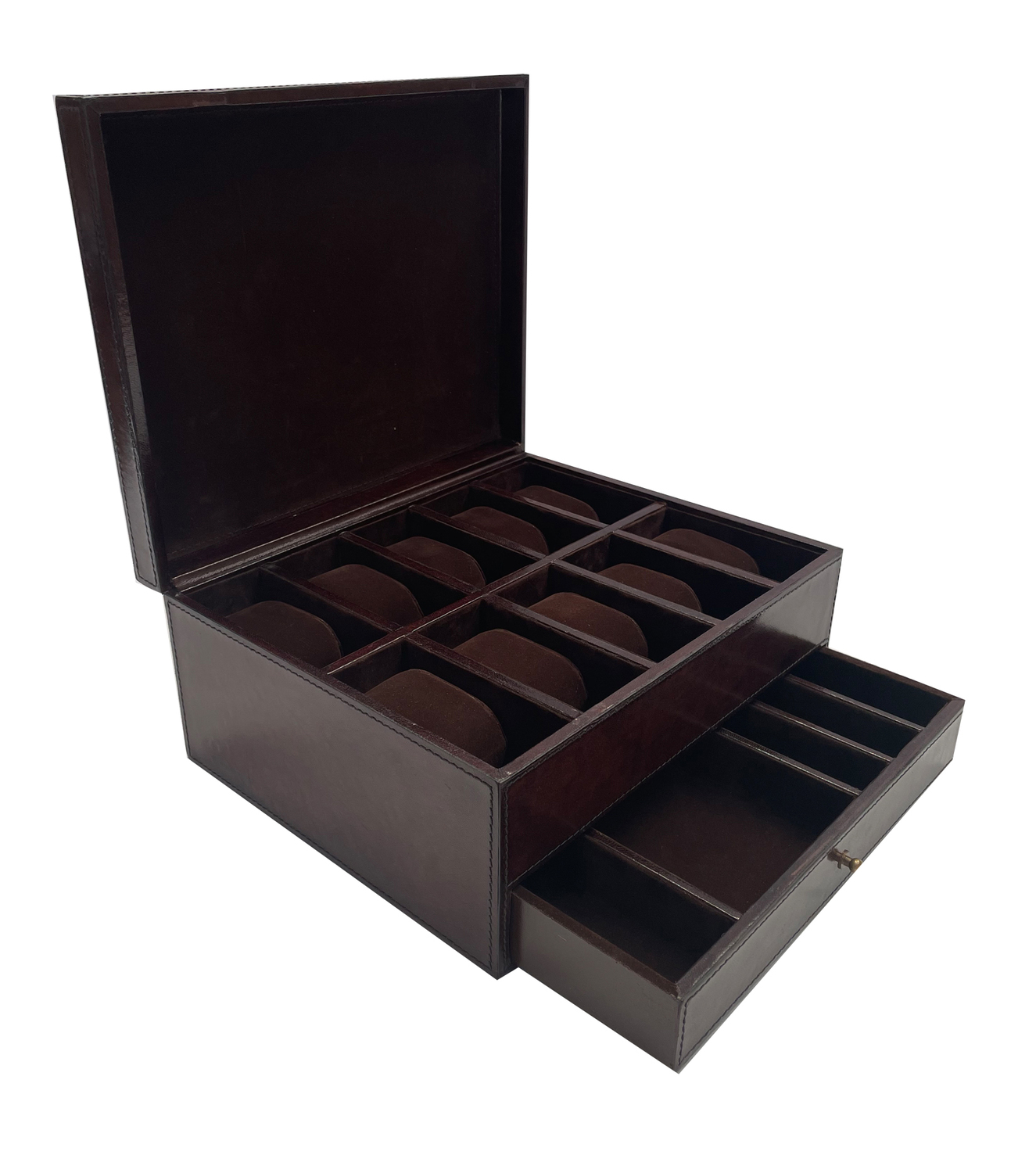 Chaumet-10-Slot-Leather-Watch-Holder-and-Jewellery-Drawer