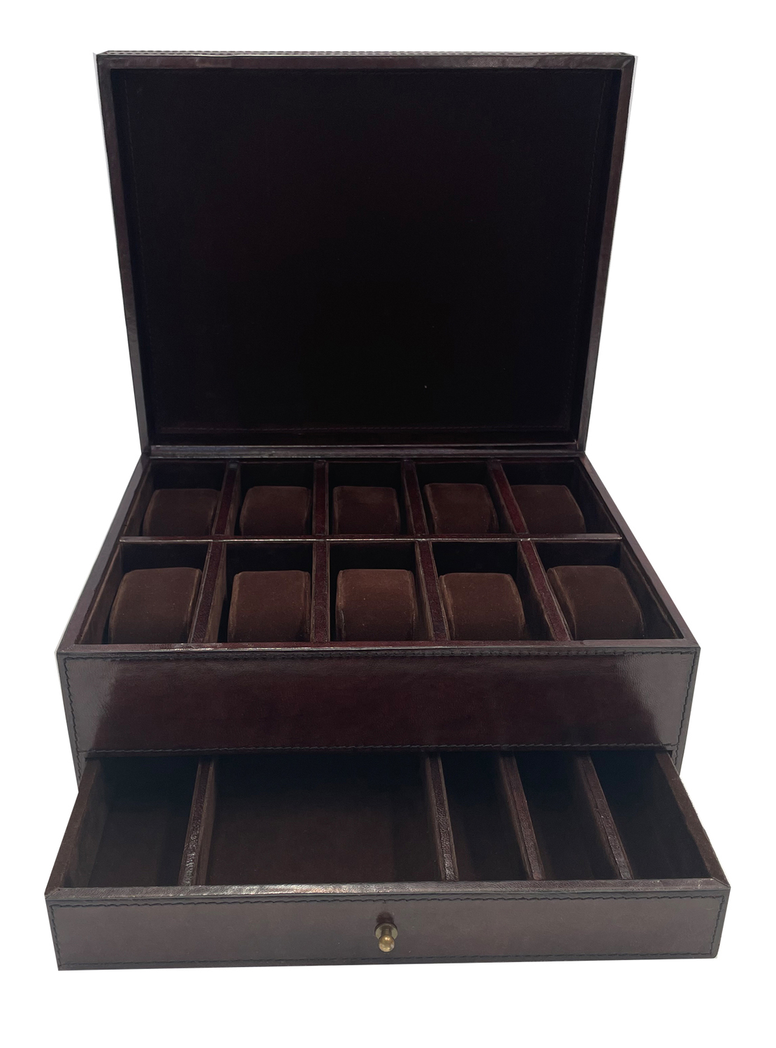 Chaumet-10-Slot-Leather-Watch-Holder-and-Jewellery-Drawer