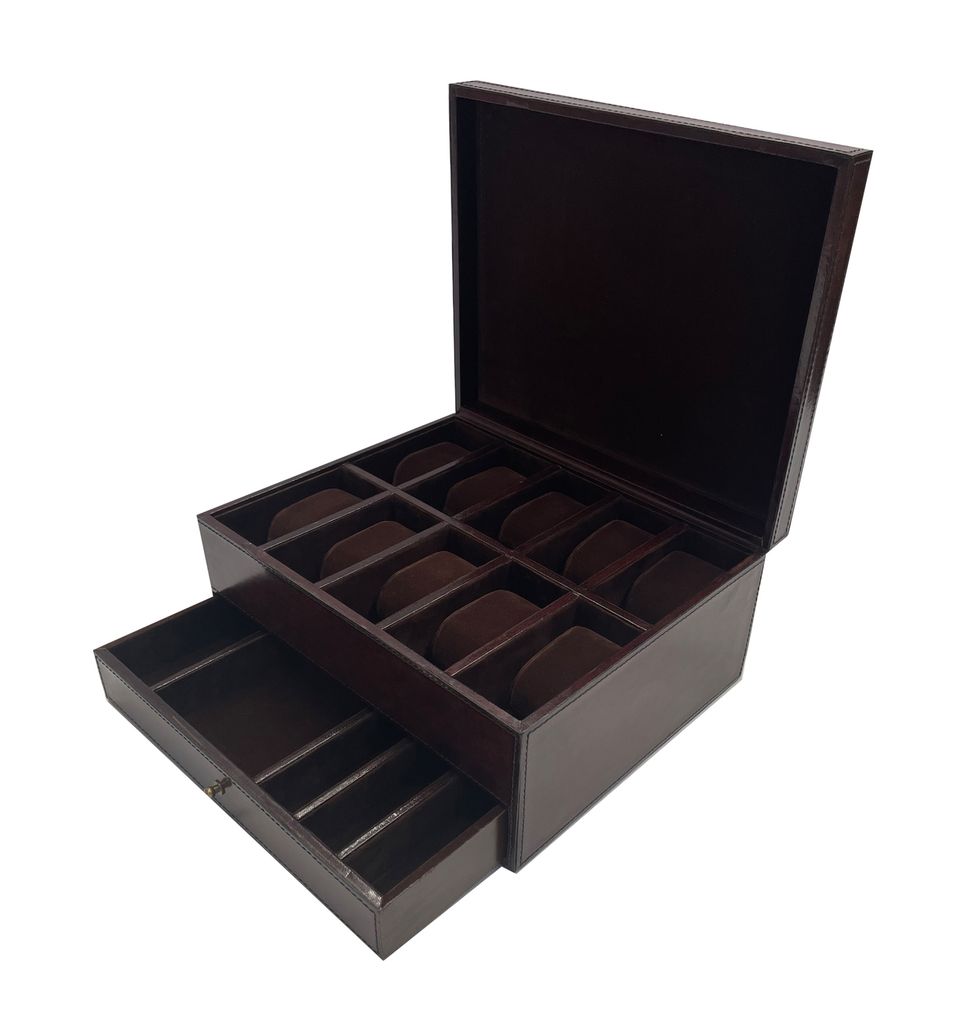 Chaumet-10-Slot-Leather-Watch-Holder-and-Jewellery-Drawer