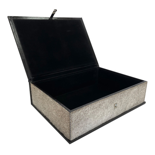 Grey Leather Document Box