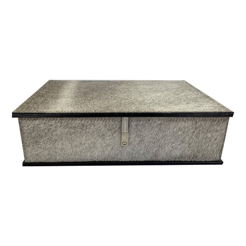 Grey Leather Document Box