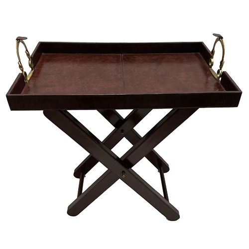 Butler's Leather Tray with Stirrups