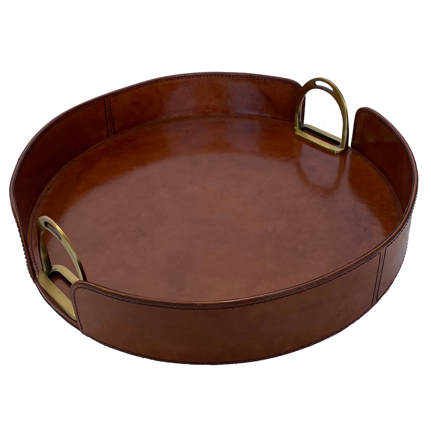 Round-Leather-Tray-with-Stirrups