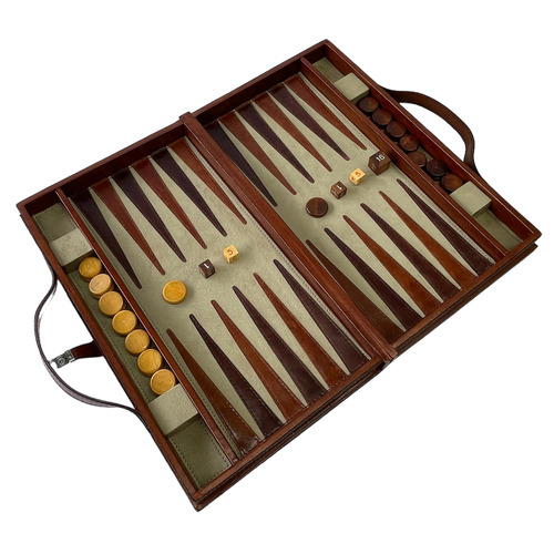 Genuine Leather Backgammon Board Game Temple & Webster