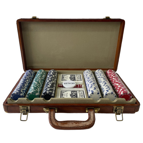 Kundra Genuine Leather Poker Game Set Temple & ster