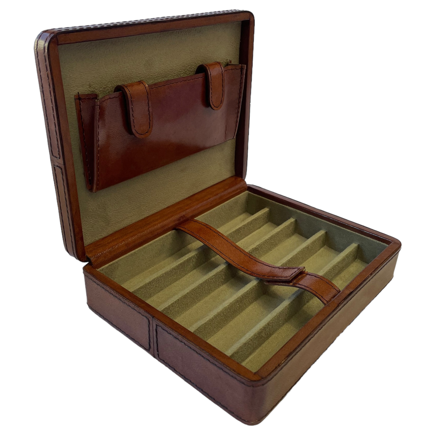 Tan Bar 5 Slot Cigar Box