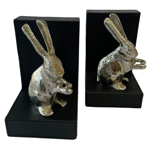 2 Piece Equestrian Standing Rabbit Bookend Set