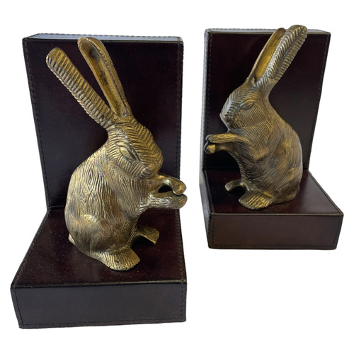 2 Piece Equestrian Standing Rabbit Bookend Set