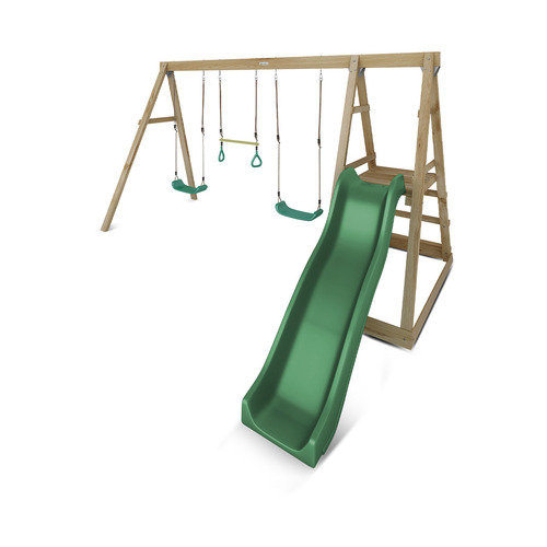 Winston 4-Station Wooden Swing Set with Slide