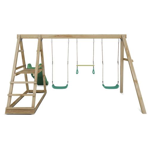 Winston 4-Station Wooden Swing Set with Slide