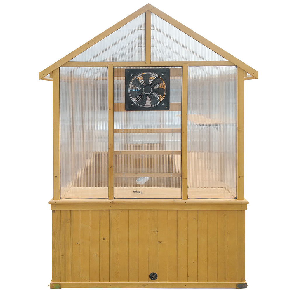 152 x 242cm Asher Fir Wood & Polycarbonate Greenhouse