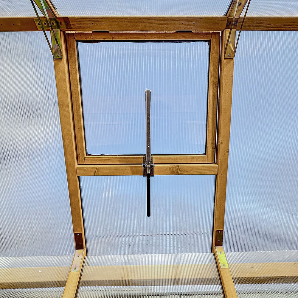 152 x 242cm Asher Fir Wood & Polycarbonate Greenhouse
