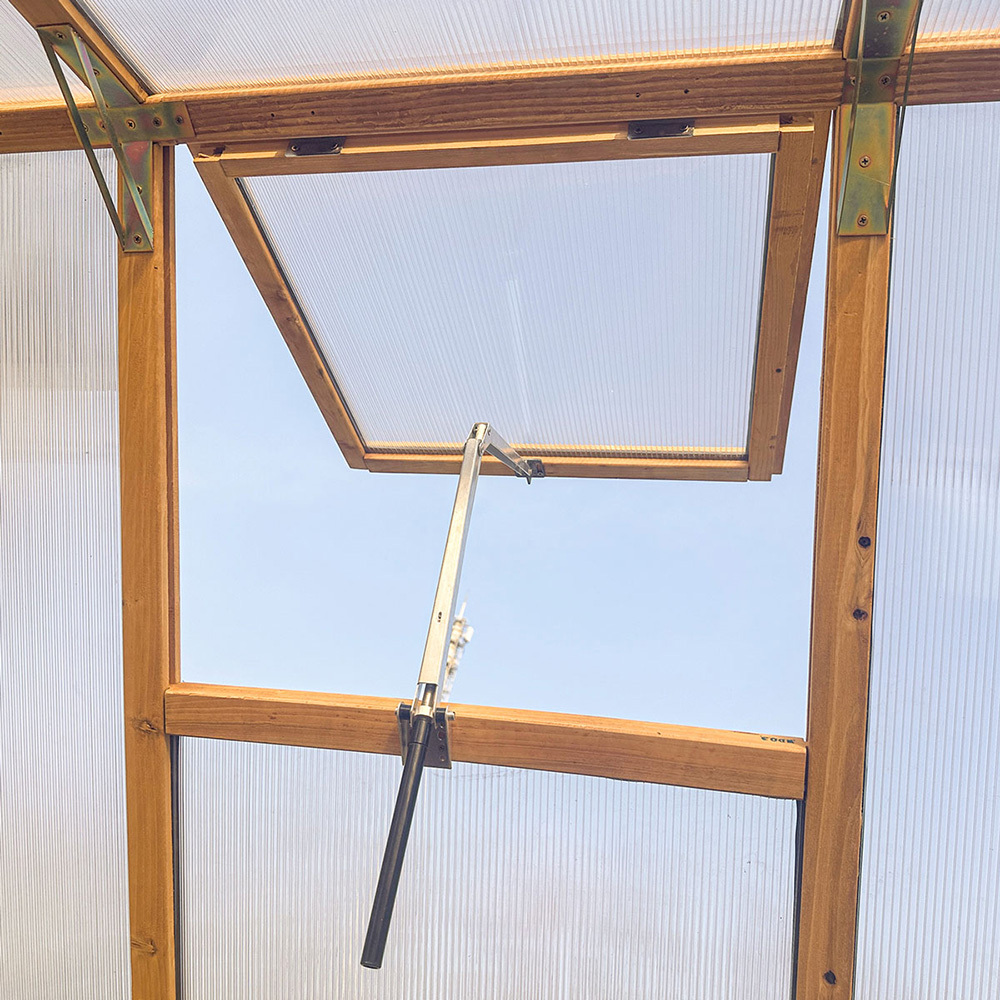 152 x 242cm Asher Fir Wood & Polycarbonate Greenhouse