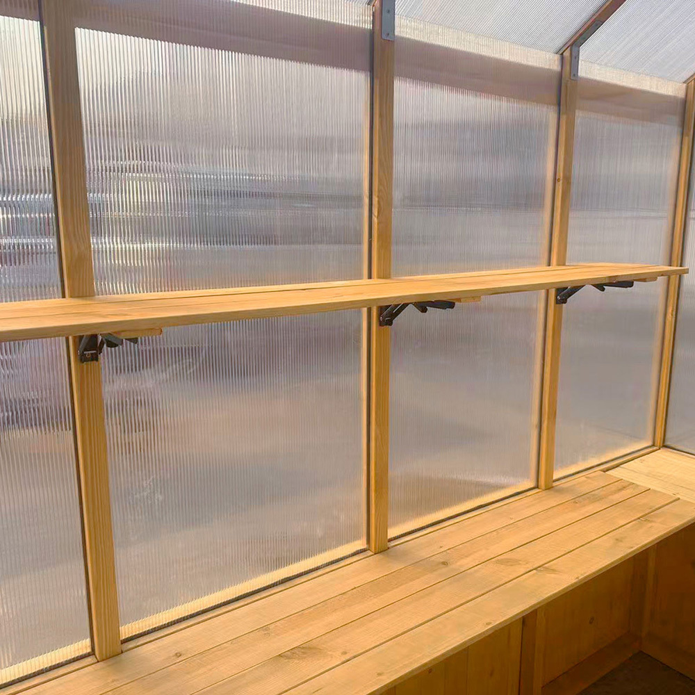 152 x 242cm Asher Fir Wood & Polycarbonate Greenhouse