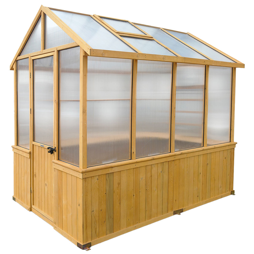 152 x 242cm Asher Fir Wood & Polycarbonate Greenhouse
