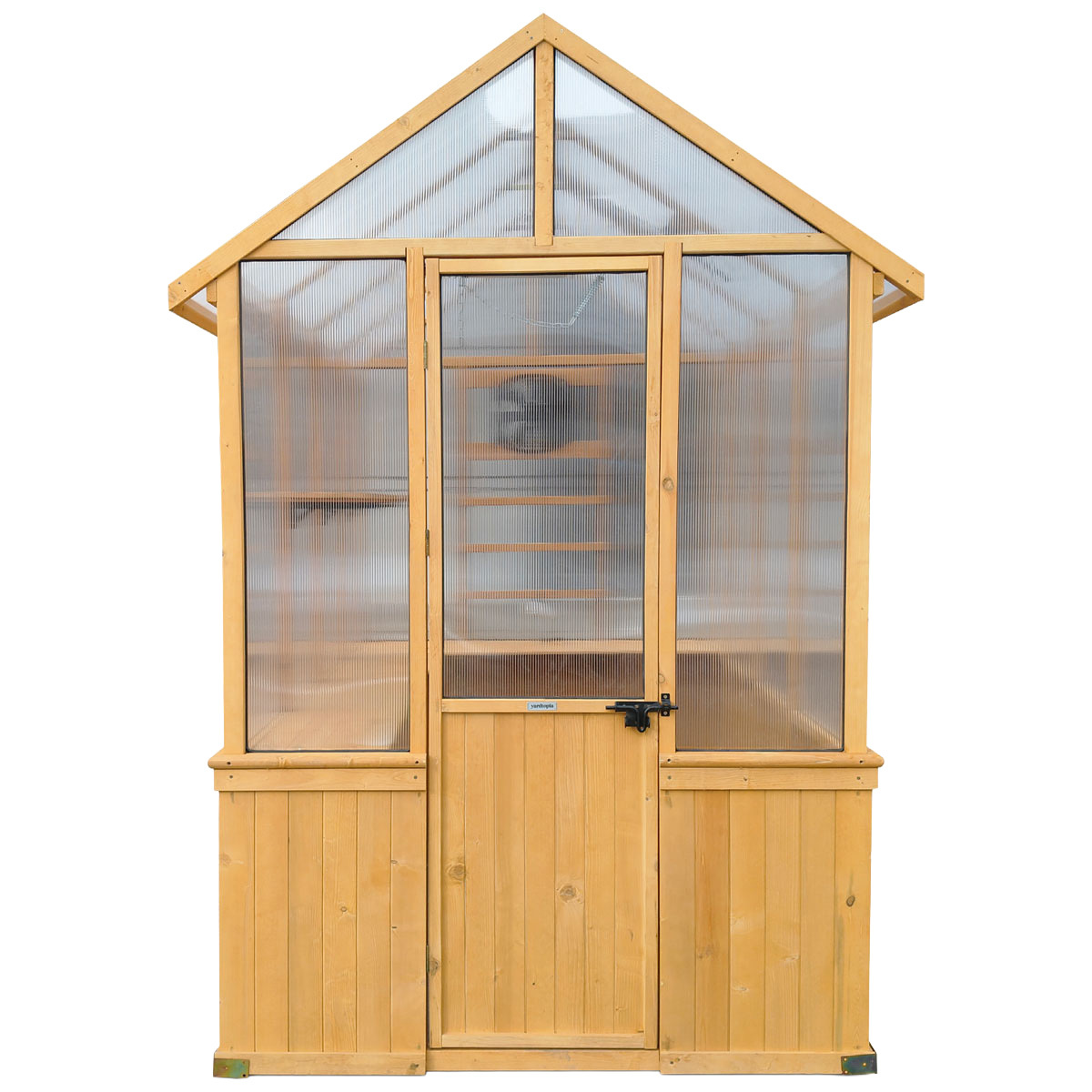152 x 242cm Asher Fir Wood & Polycarbonate Greenhouse