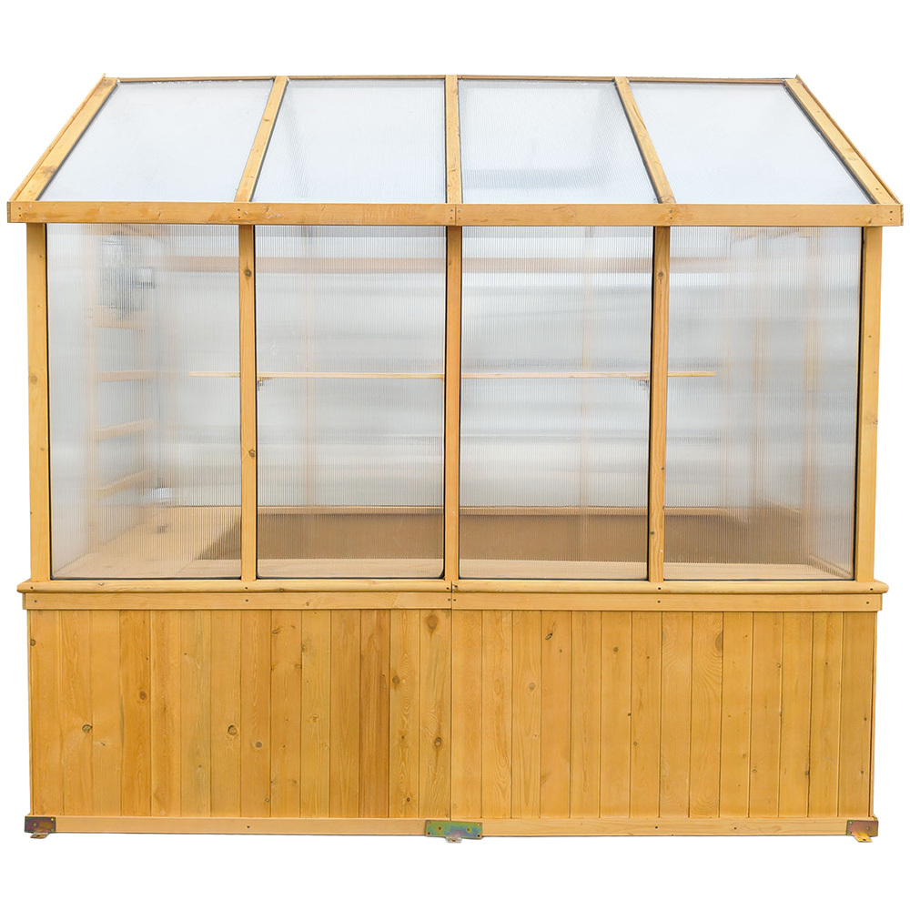 152 x 242cm Asher Fir Wood & Polycarbonate Greenhouse