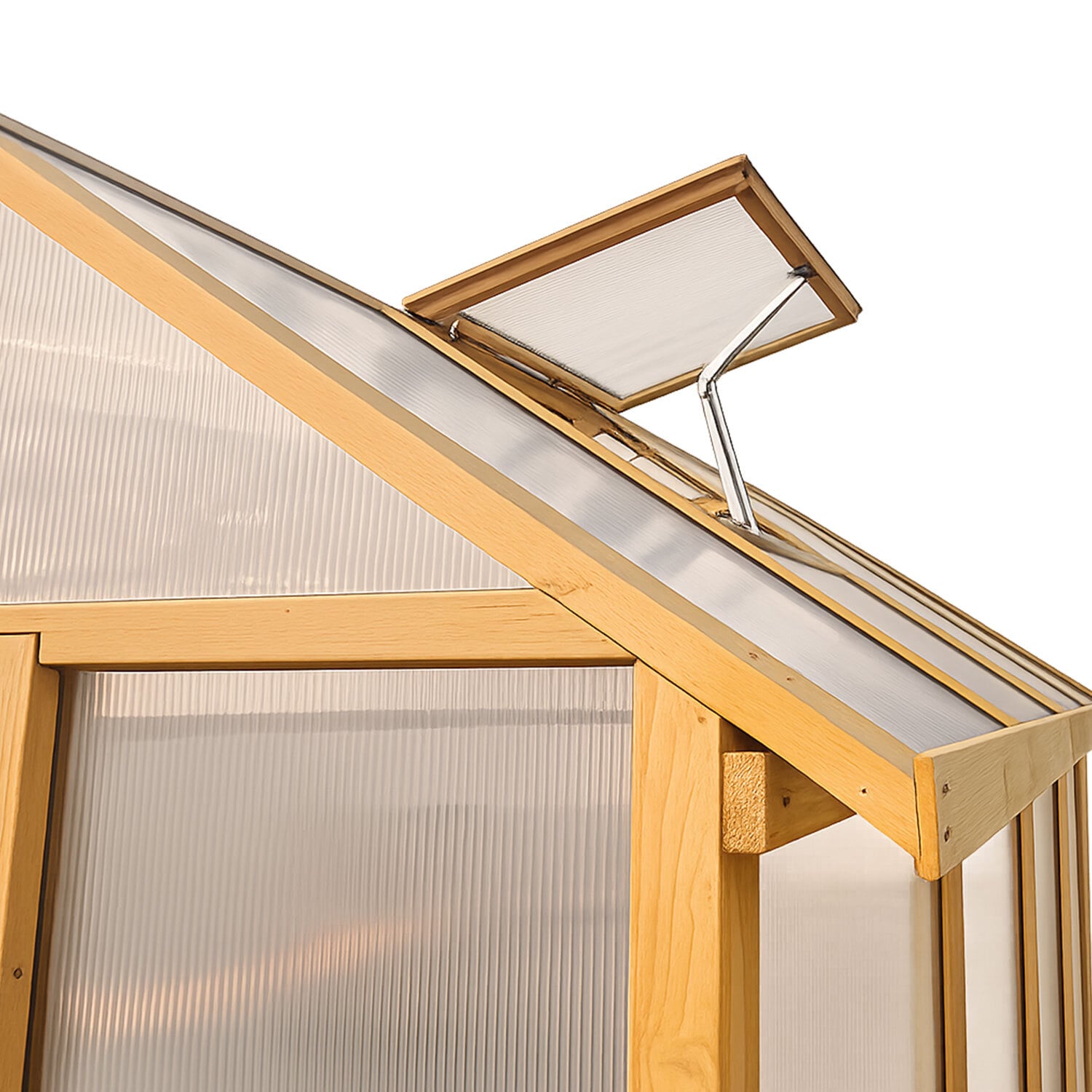 263 x 152cm Asher Fir Wood & Polycarbonate Greenhouse