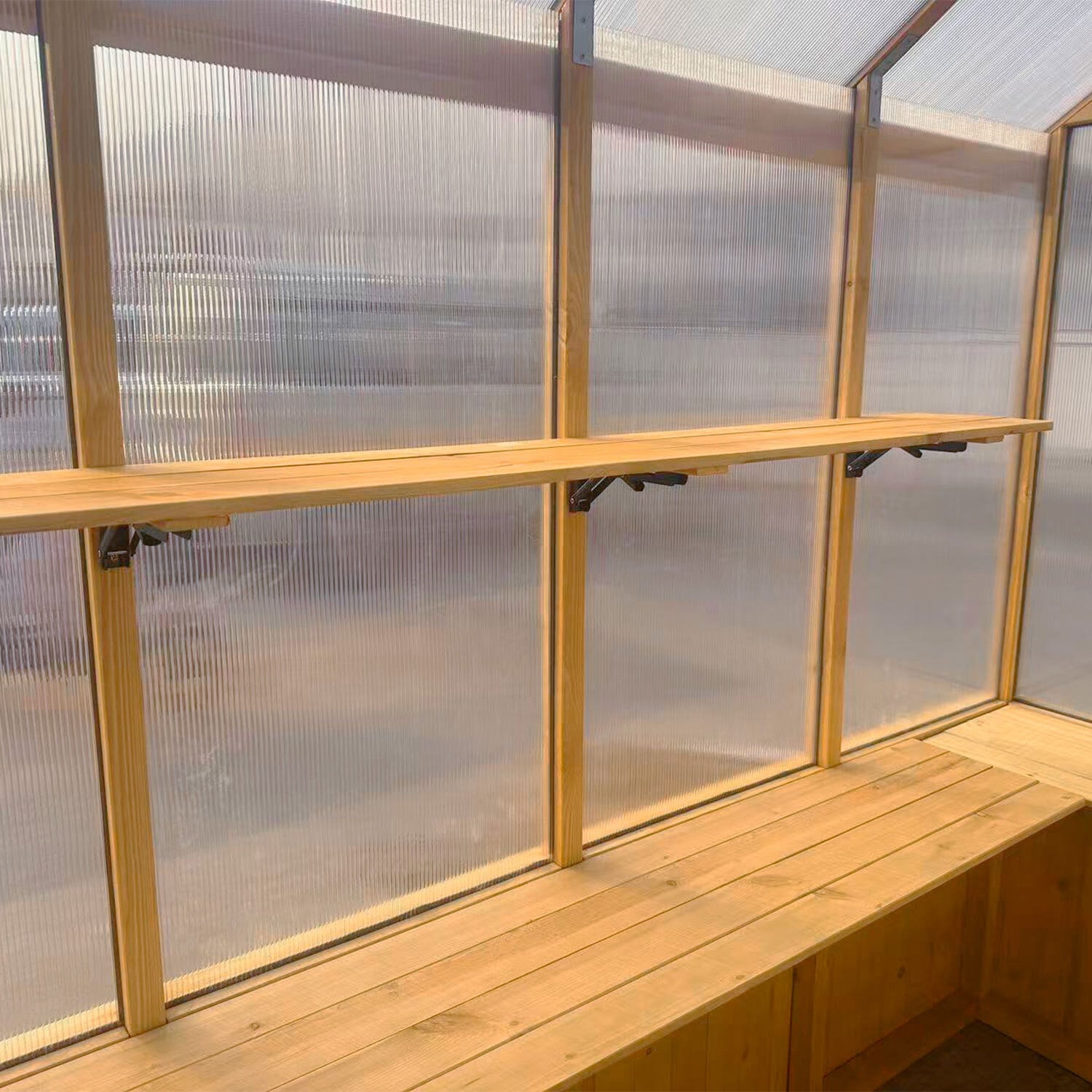 263 x 152cm Asher Fir Wood & Polycarbonate Greenhouse